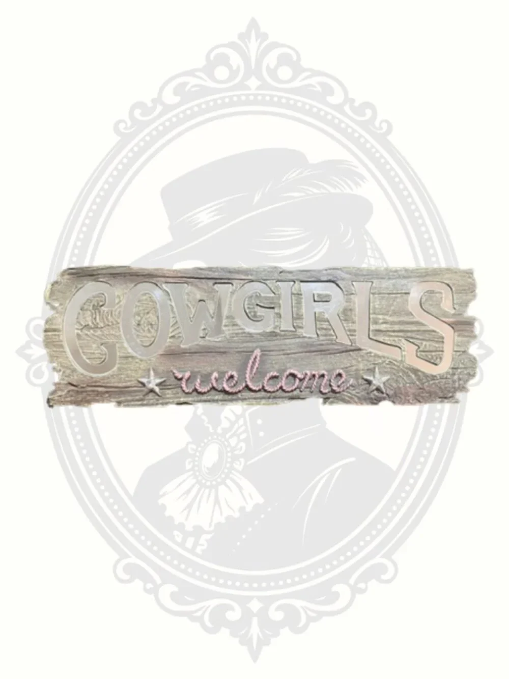 Cowgirls Welcome Mirror Wall Sign Rustic Western Farmhouse Country Decor
